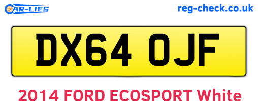 DX64OJF are the vehicle registration plates.