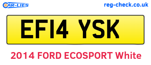 EF14YSK are the vehicle registration plates.