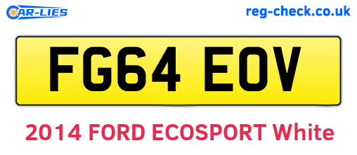 FG64EOV are the vehicle registration plates.