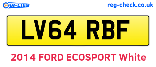 LV64RBF are the vehicle registration plates.