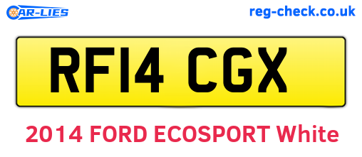 RF14CGX are the vehicle registration plates.