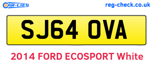 SJ64OVA are the vehicle registration plates.