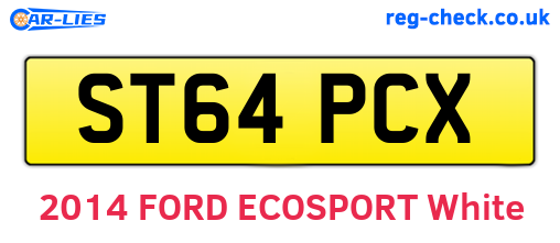 ST64PCX are the vehicle registration plates.