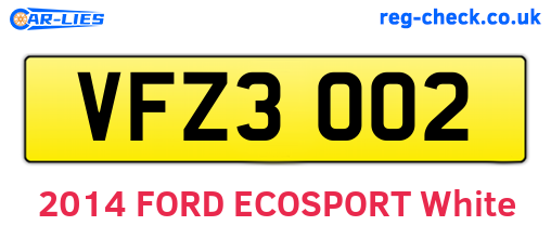 VFZ3002 are the vehicle registration plates.