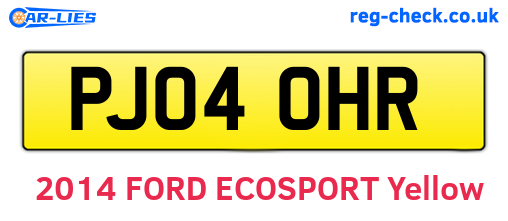 PJ04OHR are the vehicle registration plates.