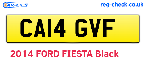 CA14GVF are the vehicle registration plates.