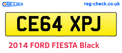 CE64XPJ are the vehicle registration plates.