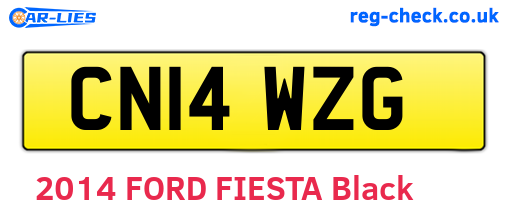 CN14WZG are the vehicle registration plates.