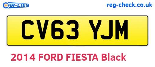 CV63YJM are the vehicle registration plates.