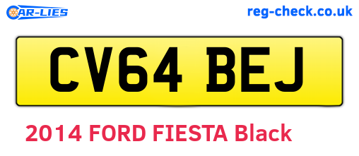 CV64BEJ are the vehicle registration plates.