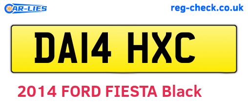DA14HXC are the vehicle registration plates.