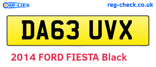 DA63UVX are the vehicle registration plates.