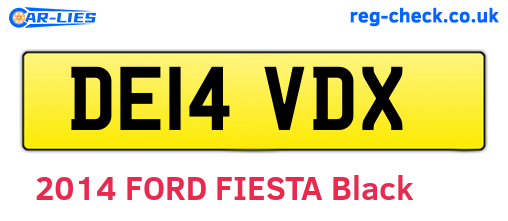 DE14VDX are the vehicle registration plates.