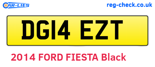 DG14EZT are the vehicle registration plates.