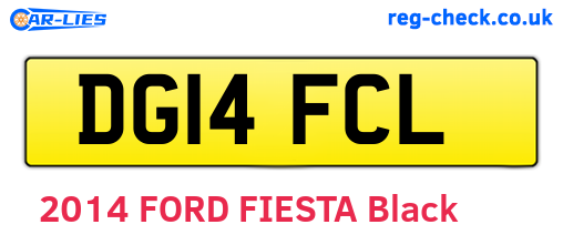 DG14FCL are the vehicle registration plates.