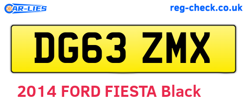 DG63ZMX are the vehicle registration plates.