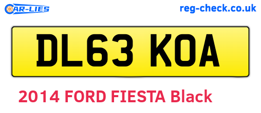 DL63KOA are the vehicle registration plates.