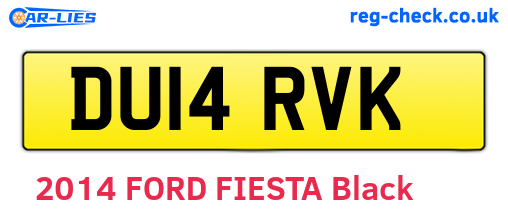 DU14RVK are the vehicle registration plates.
