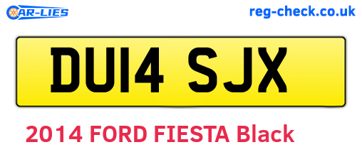 DU14SJX are the vehicle registration plates.