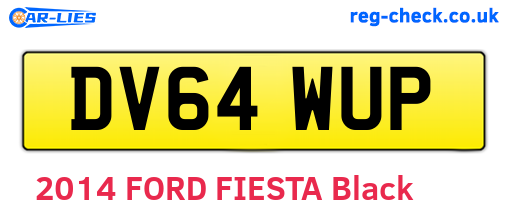 DV64WUP are the vehicle registration plates.