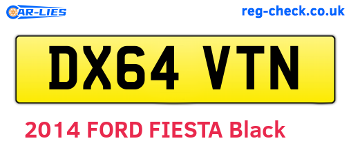 DX64VTN are the vehicle registration plates.