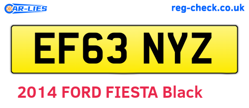 EF63NYZ are the vehicle registration plates.