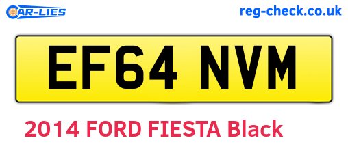 EF64NVM are the vehicle registration plates.