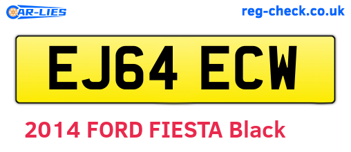 EJ64ECW are the vehicle registration plates.