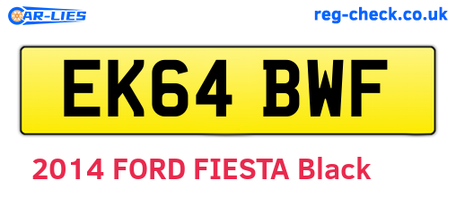 EK64BWF are the vehicle registration plates.