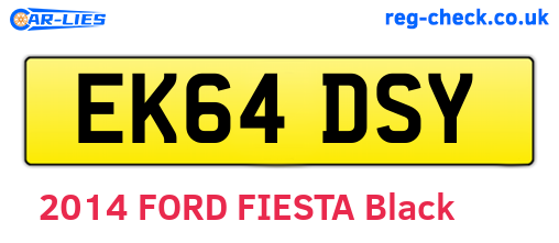 EK64DSY are the vehicle registration plates.