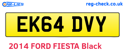EK64DVY are the vehicle registration plates.
