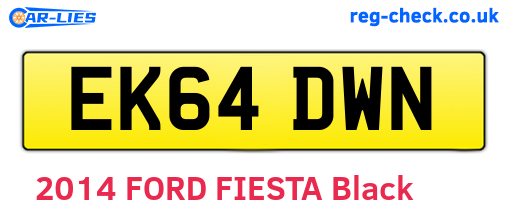 EK64DWN are the vehicle registration plates.