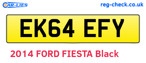 EK64EFY are the vehicle registration plates.