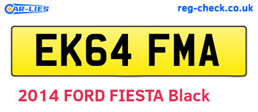EK64FMA are the vehicle registration plates.