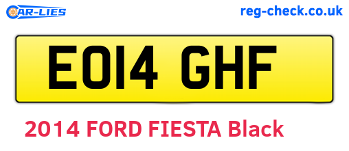 EO14GHF are the vehicle registration plates.