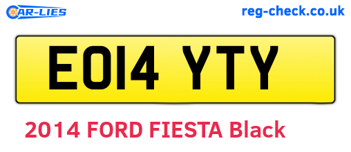 EO14YTY are the vehicle registration plates.