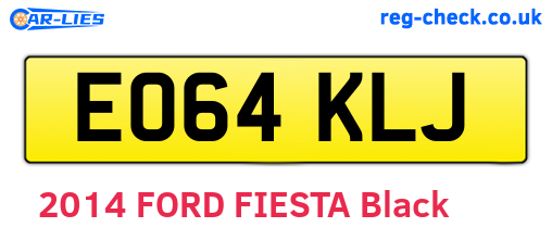 EO64KLJ are the vehicle registration plates.