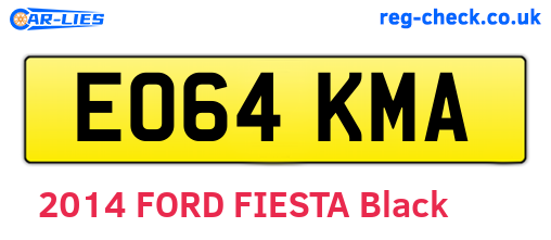 EO64KMA are the vehicle registration plates.