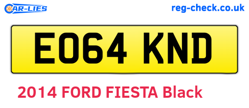 EO64KND are the vehicle registration plates.