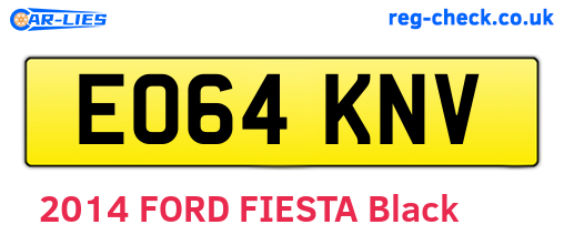 EO64KNV are the vehicle registration plates.