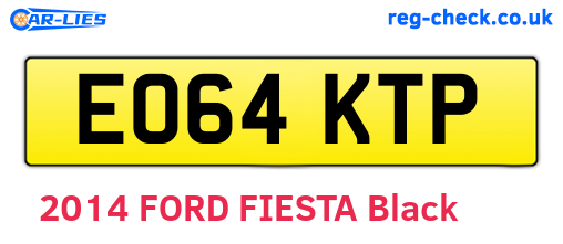 EO64KTP are the vehicle registration plates.