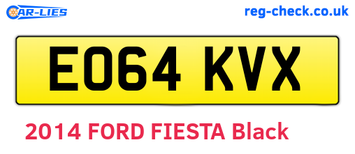 EO64KVX are the vehicle registration plates.
