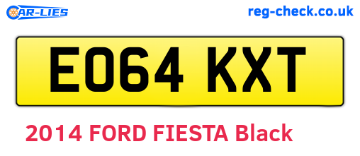 EO64KXT are the vehicle registration plates.