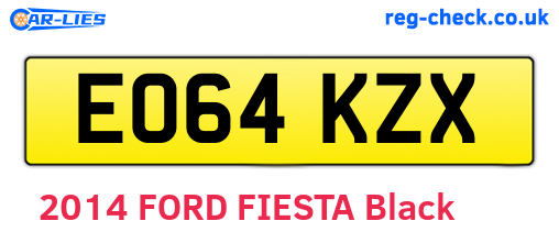 EO64KZX are the vehicle registration plates.