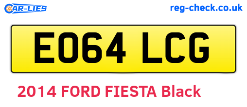 EO64LCG are the vehicle registration plates.