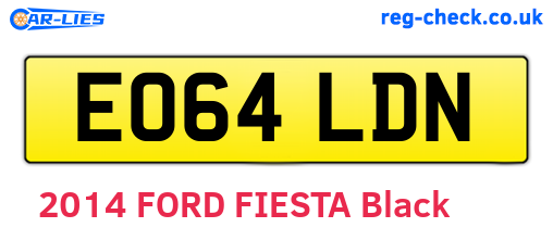 EO64LDN are the vehicle registration plates.