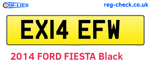 EX14EFW are the vehicle registration plates.