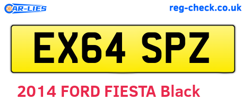 EX64SPZ are the vehicle registration plates.