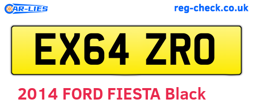 EX64ZRO are the vehicle registration plates.