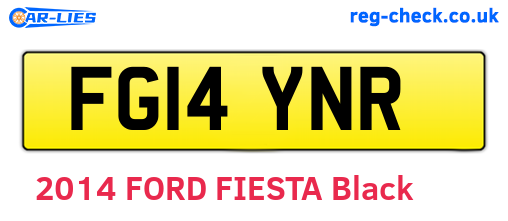 FG14YNR are the vehicle registration plates.